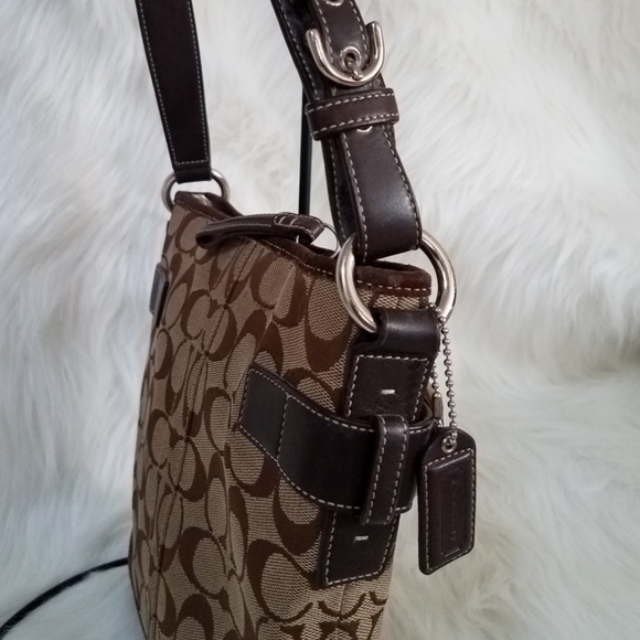 SOLD• COACH| Brown Signature Logo Leather Bags - Picture 2 of 6